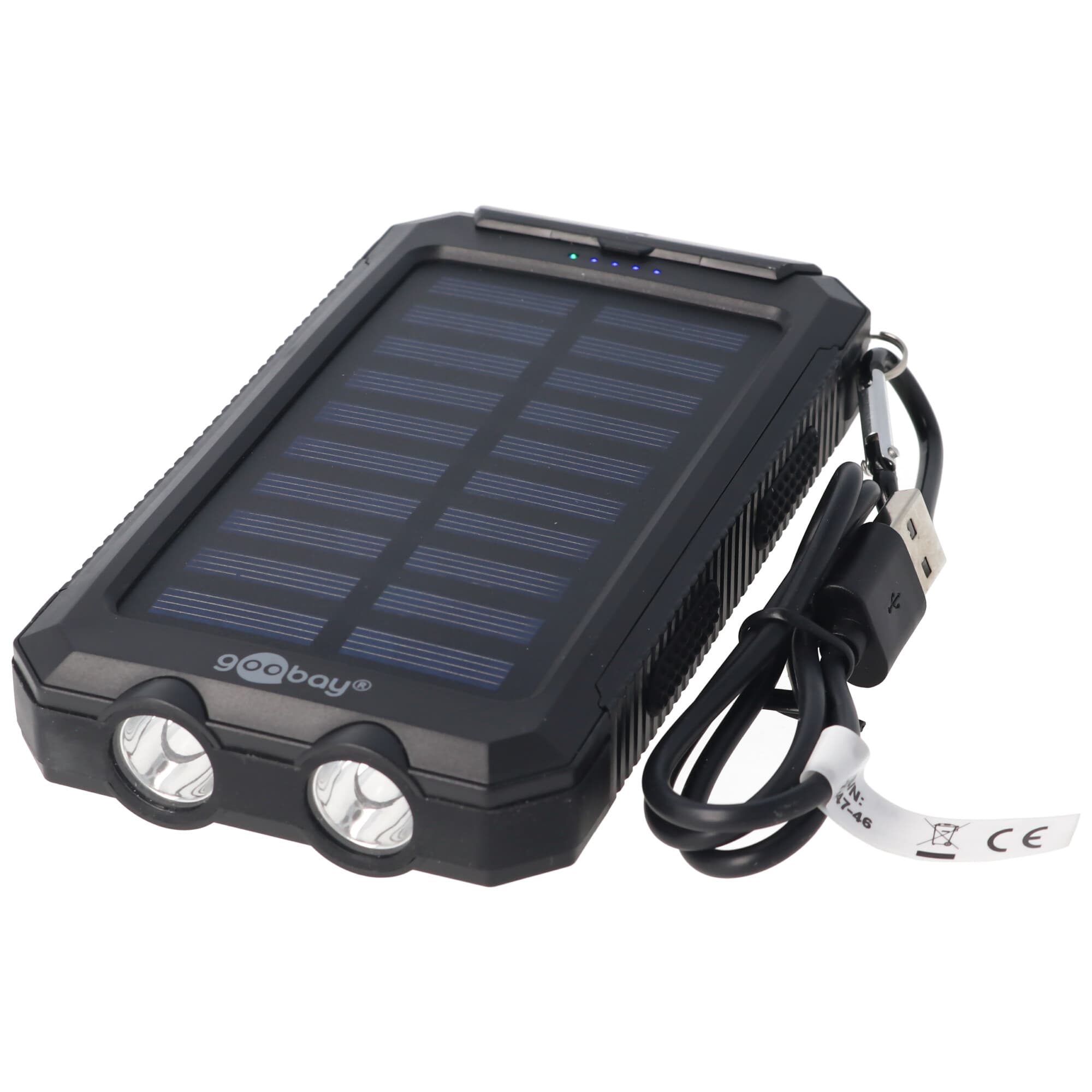 Powerbank extérieur 8000mAh avec panneau solaire et fonction lampe de poche