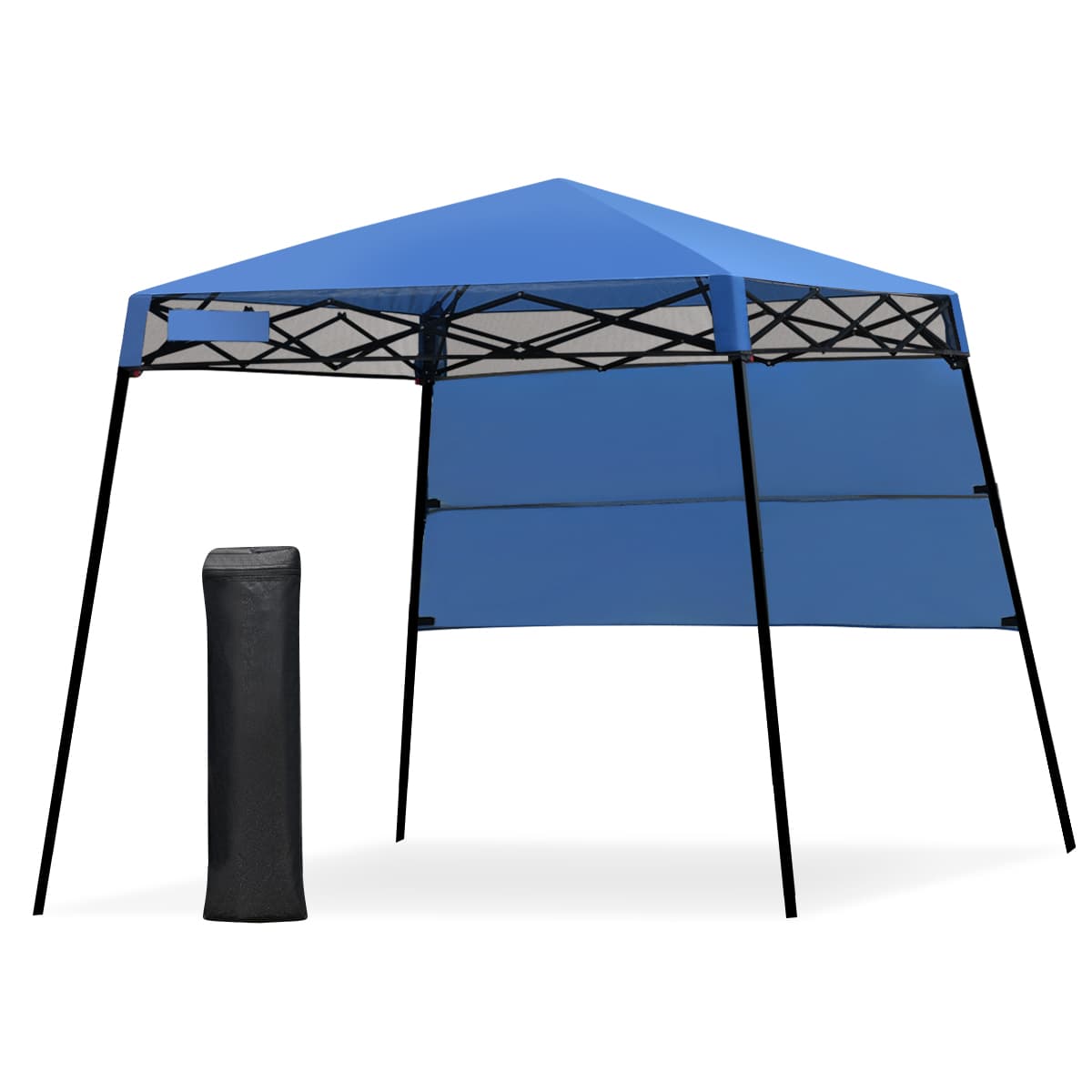 CostwayTonnelle Pliante 182 x 182 cm Protection Solaire Portable et Léger Abri avec Sac à Dos pour Camping Fête Barbecue Jardin Patio Plage Bleu