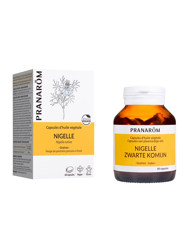 Pranarôm Huile Végétale Nigelle Capsules Vierge de Première Pression à Froid Graines Huile d'Exception 60 Capsules