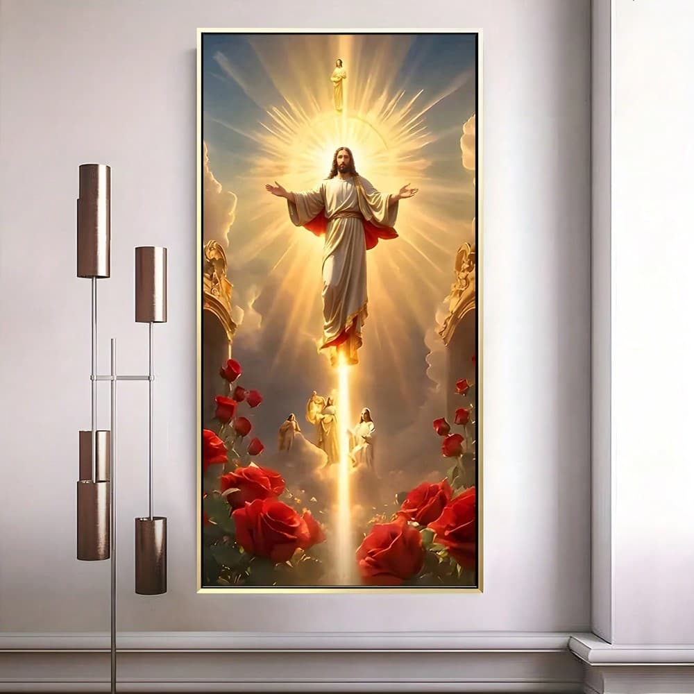Affiche d'impression de canevas de Jésus, peinture de scènes d'ascension de Jésus pour la décoration mural de maison, image d'art pour le salon